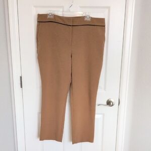 Ann Taylor Factory Camel Colored Flat Front Ankle Dress Pants - 14